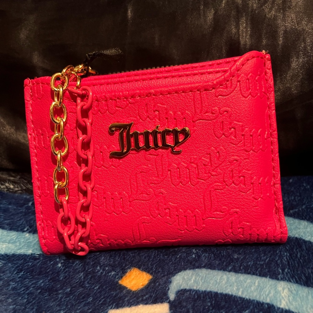 (SOLD) Juicy Couture Bold Pink Card Holder Set
